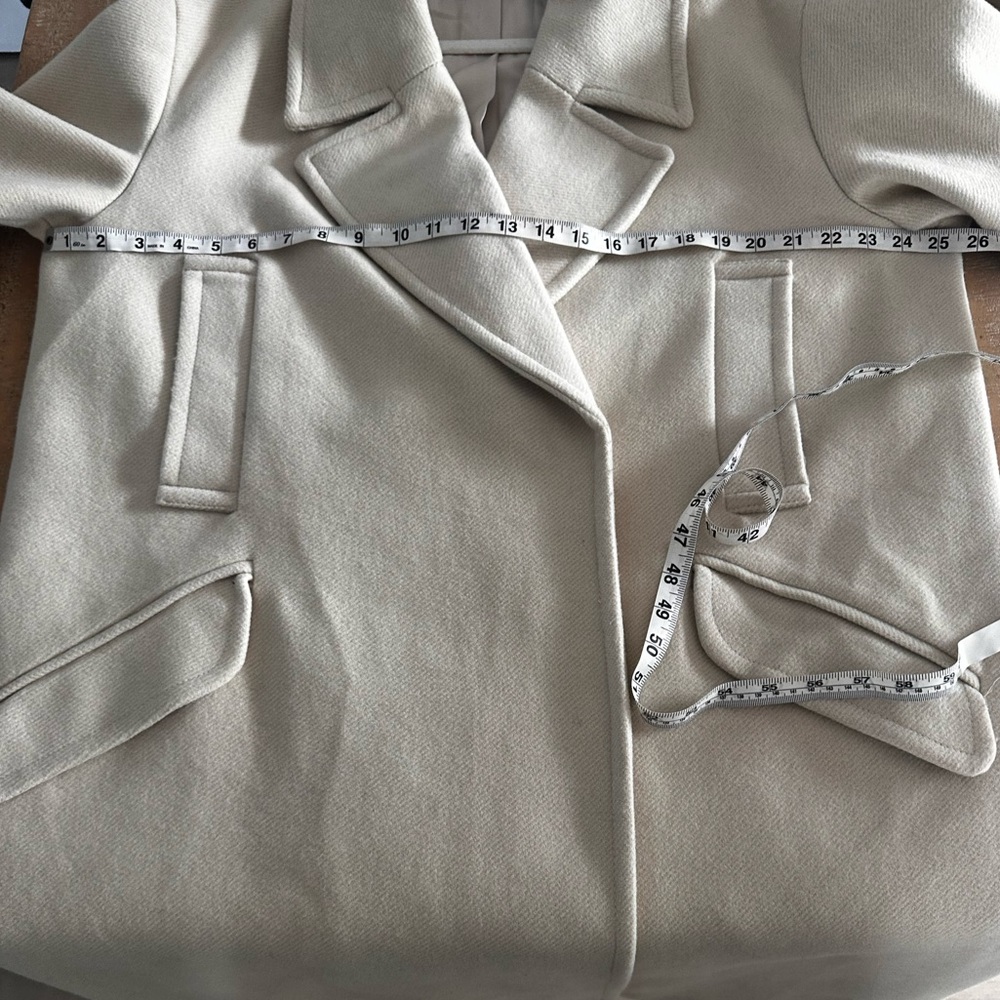Zara stunning Oversized cream Coat Pockets M Christmas winter coat like new - Picture 13 of 16